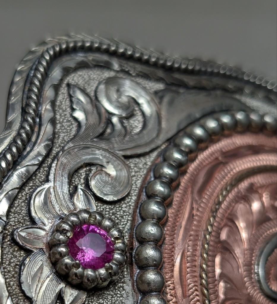 vintage RRR belt buckle OVERSIZED western cowboy BARAJAS rodeo ready ranchwear