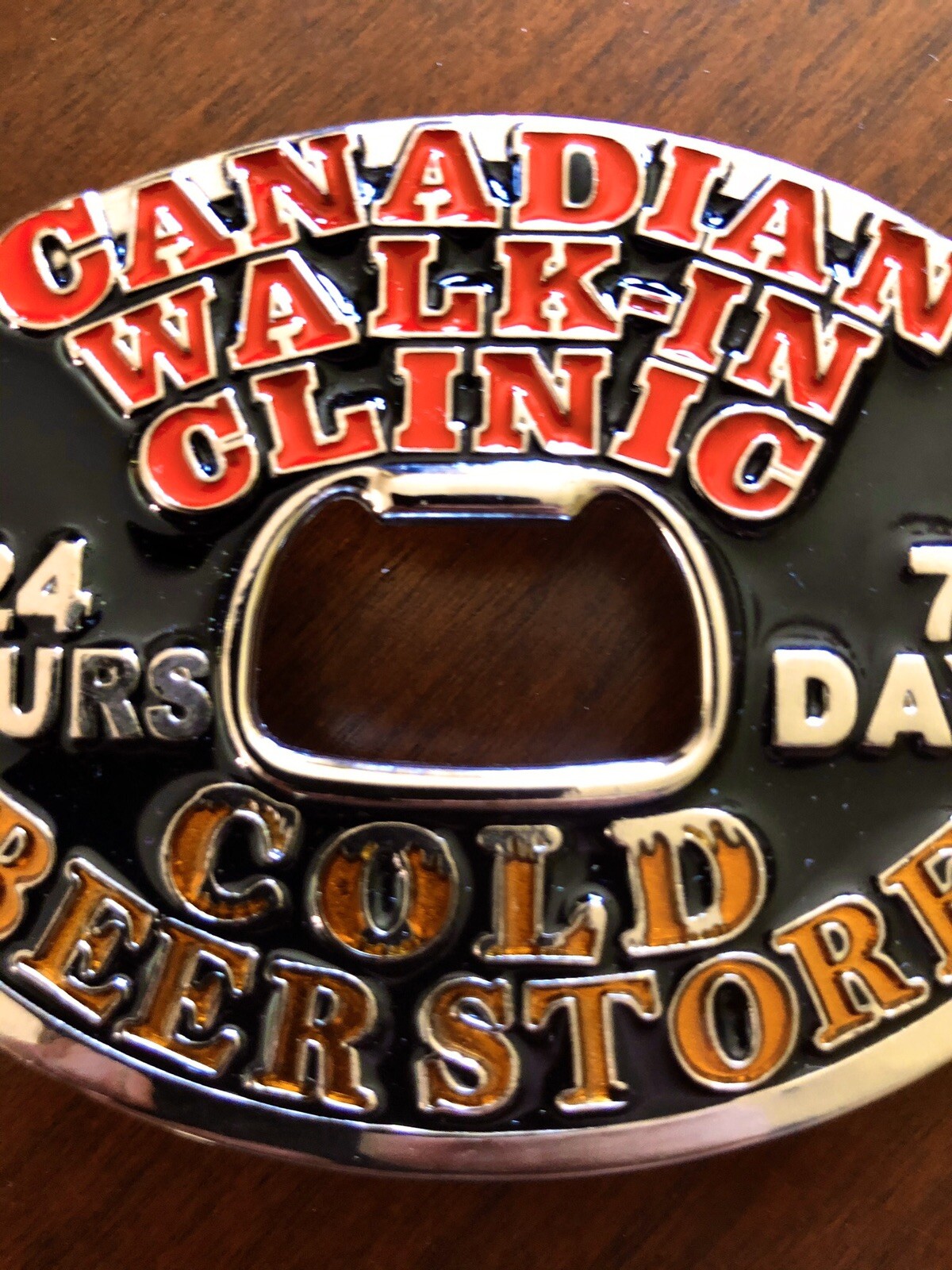 Funny Canadian Walk-In Clinic With Bottle Opener Metal Unisex Men’s Belt Buckle