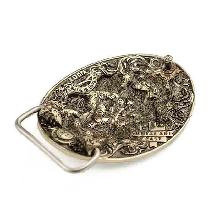 Gemini german silver buckle, Twins Horoscope Astrological Zodiac Sign buckle