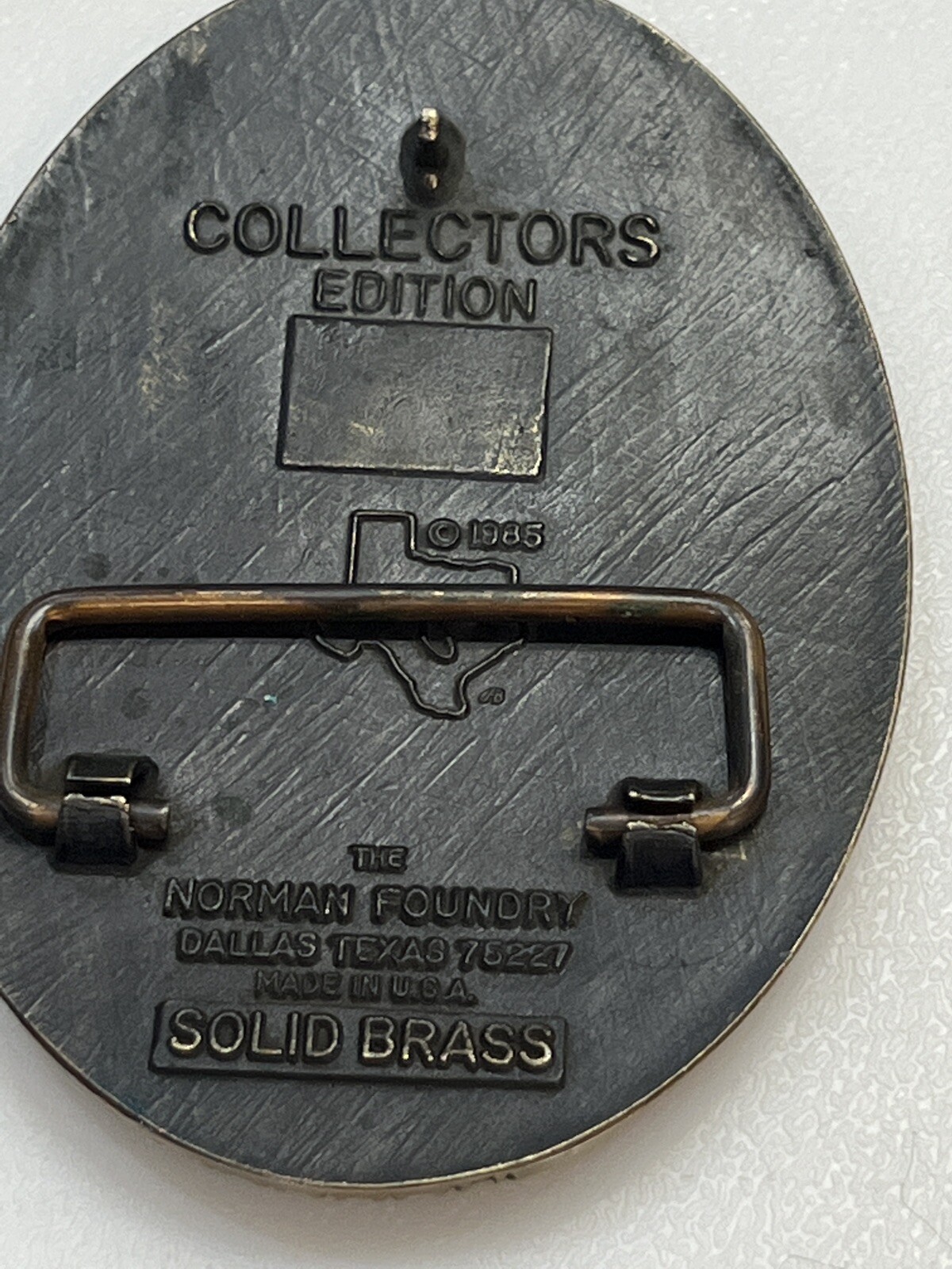 NRA LIFE MEMBER 1985 COLLECTOR&rsquo;S EDIT. SOLID BRASS BUCKLE ~ THE NORMAN FOUNDRY