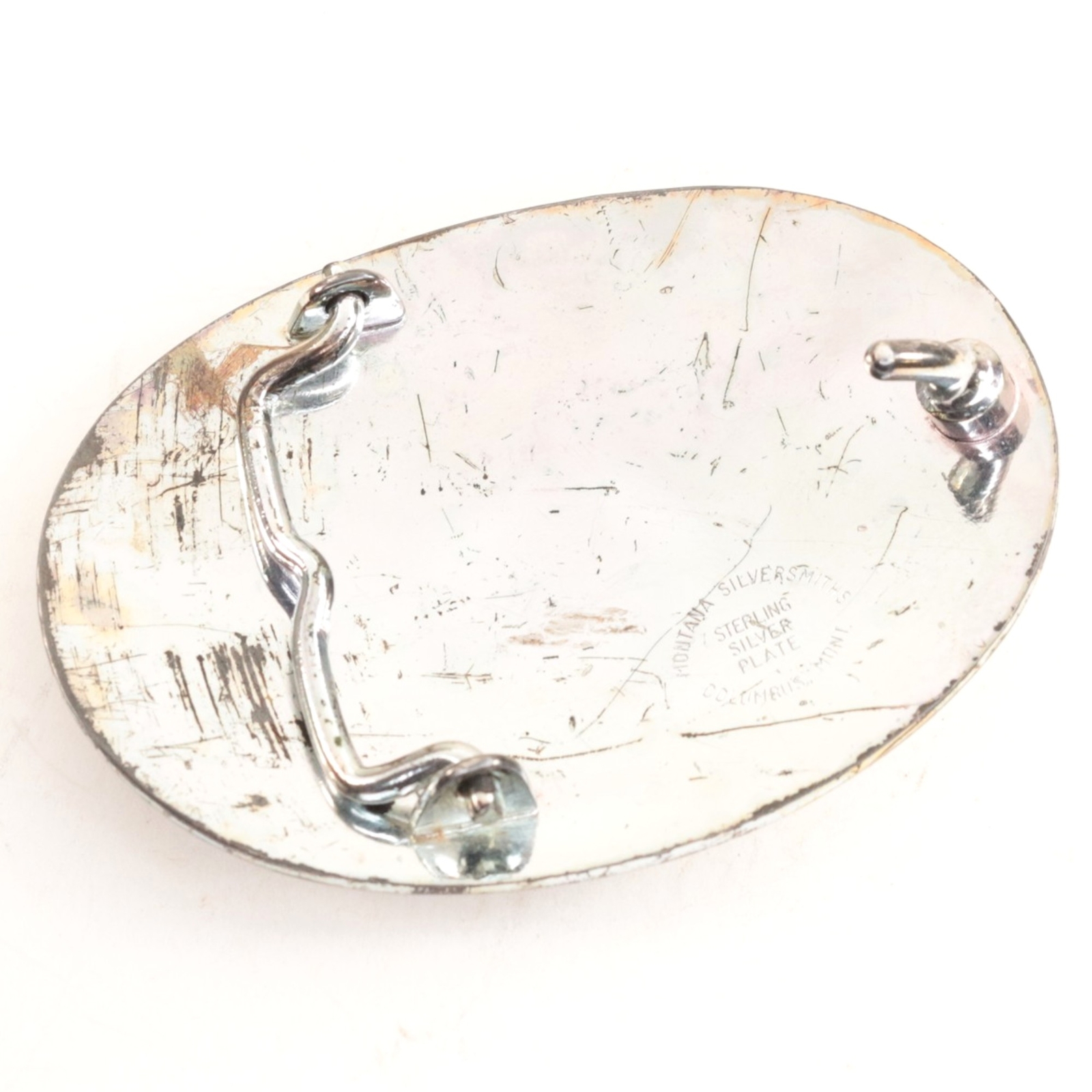 Montana Silversmiths Sterling Silver Plate Belt Buckle Two tone Vintage – RC1949