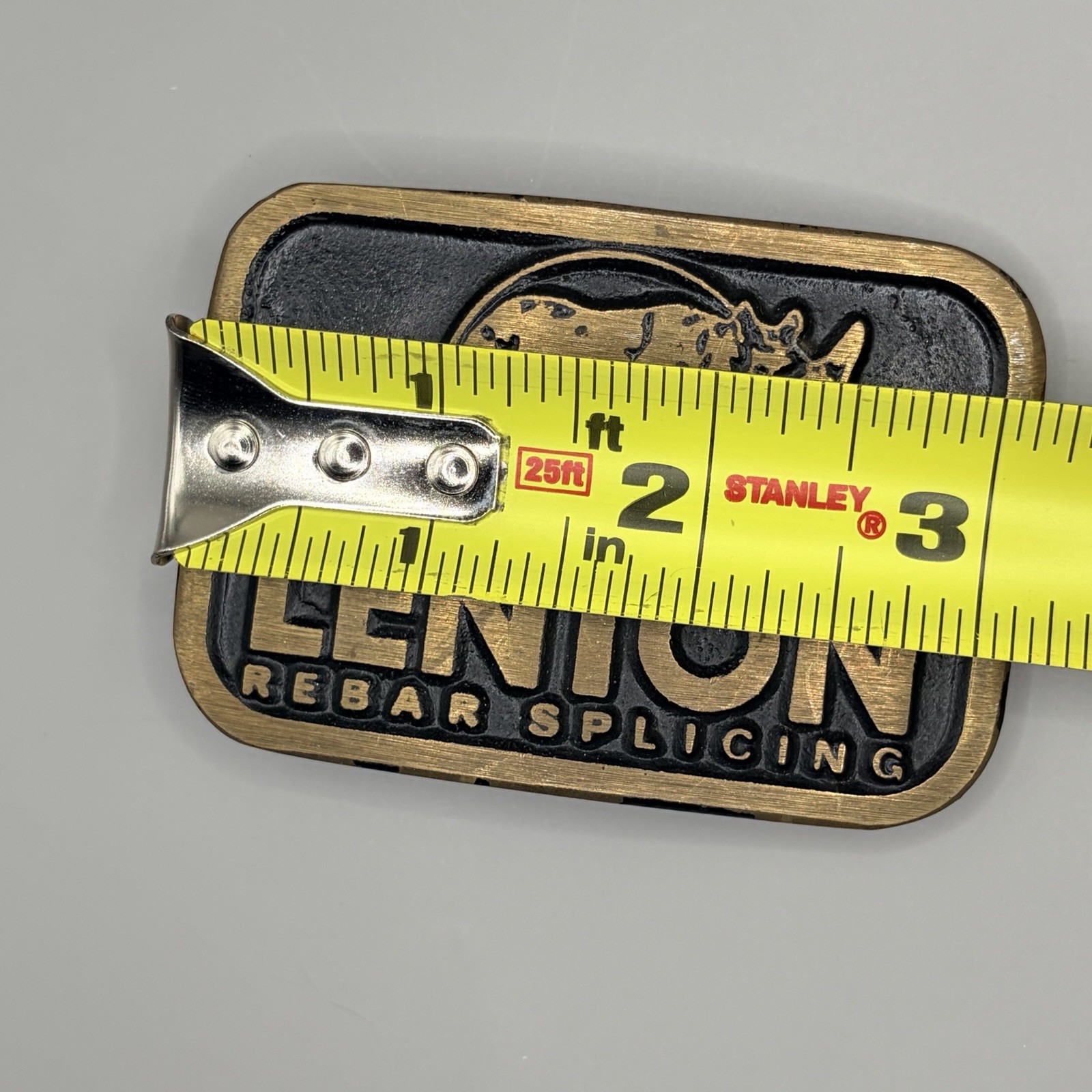 Vintage Lenton Rebar Splicing Dynabuckle Provo Utah Solid Brass Belt Buckle