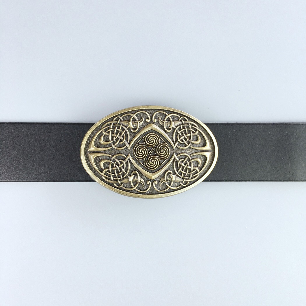 Vintage Bronze Plated Celtic Legend Phoenix Oval Belt Buckle Boucle de ceinture