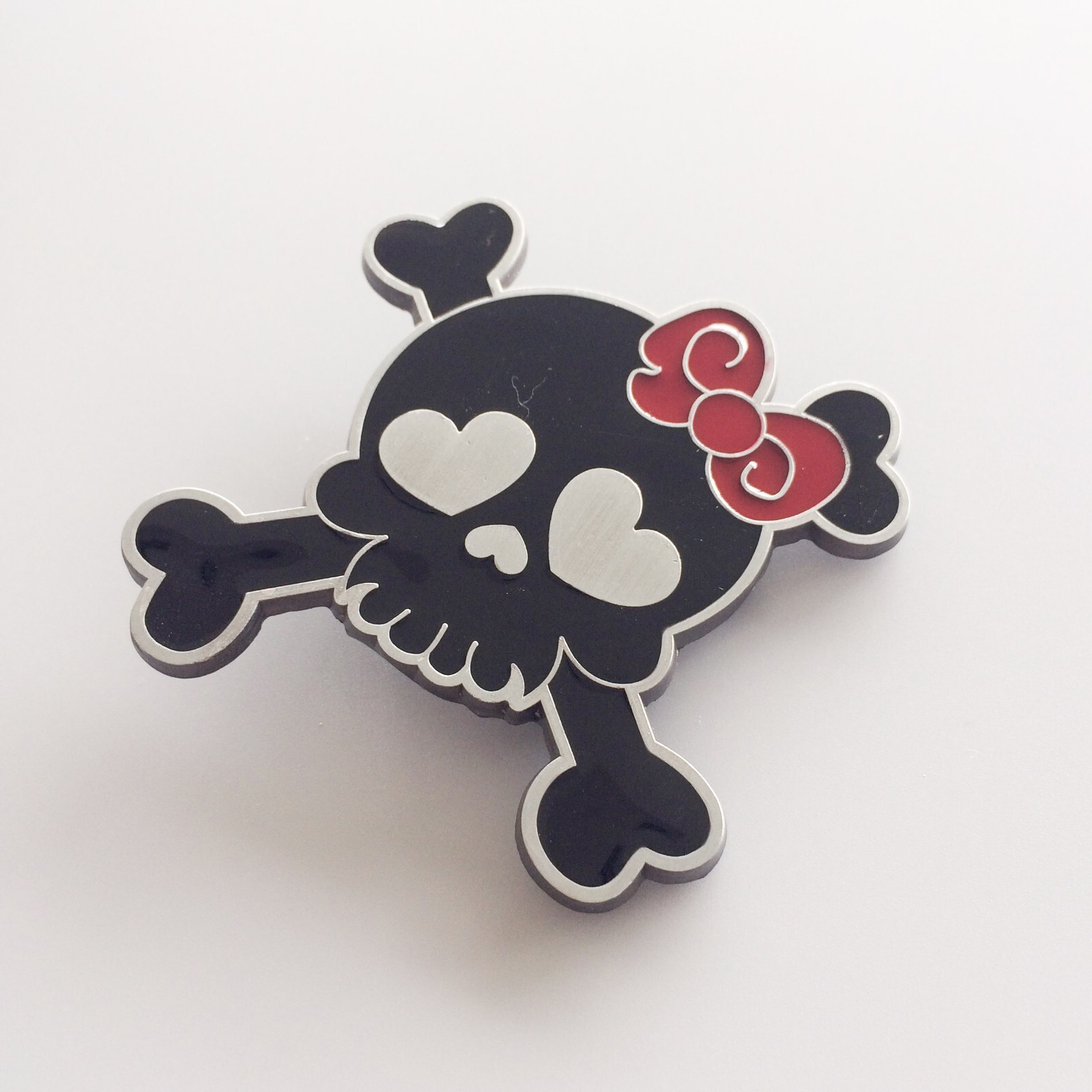 Vintage Black Enamel Punk Rock Emo Tattoo Skull Girl Wedding Belt Buckle
