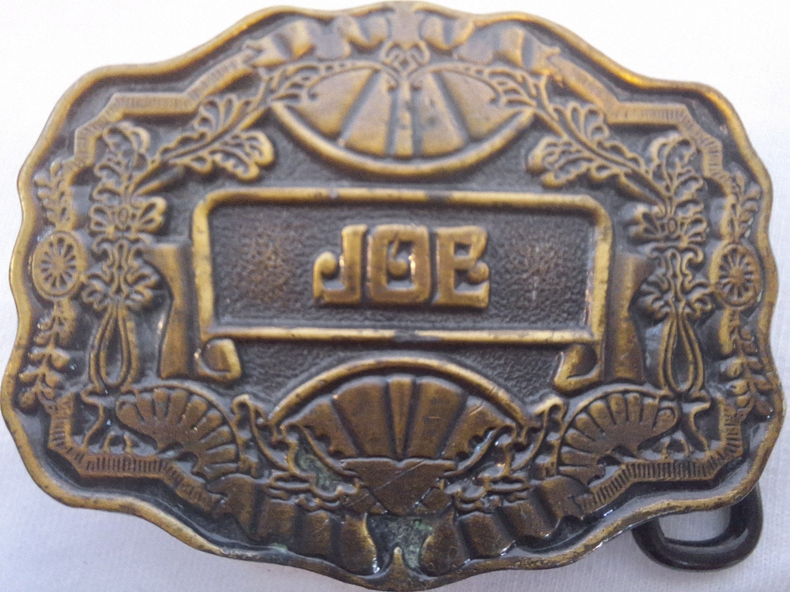 Vintage Oden Inc Personalized Solid Brass Belt Buckle Says « JOE »