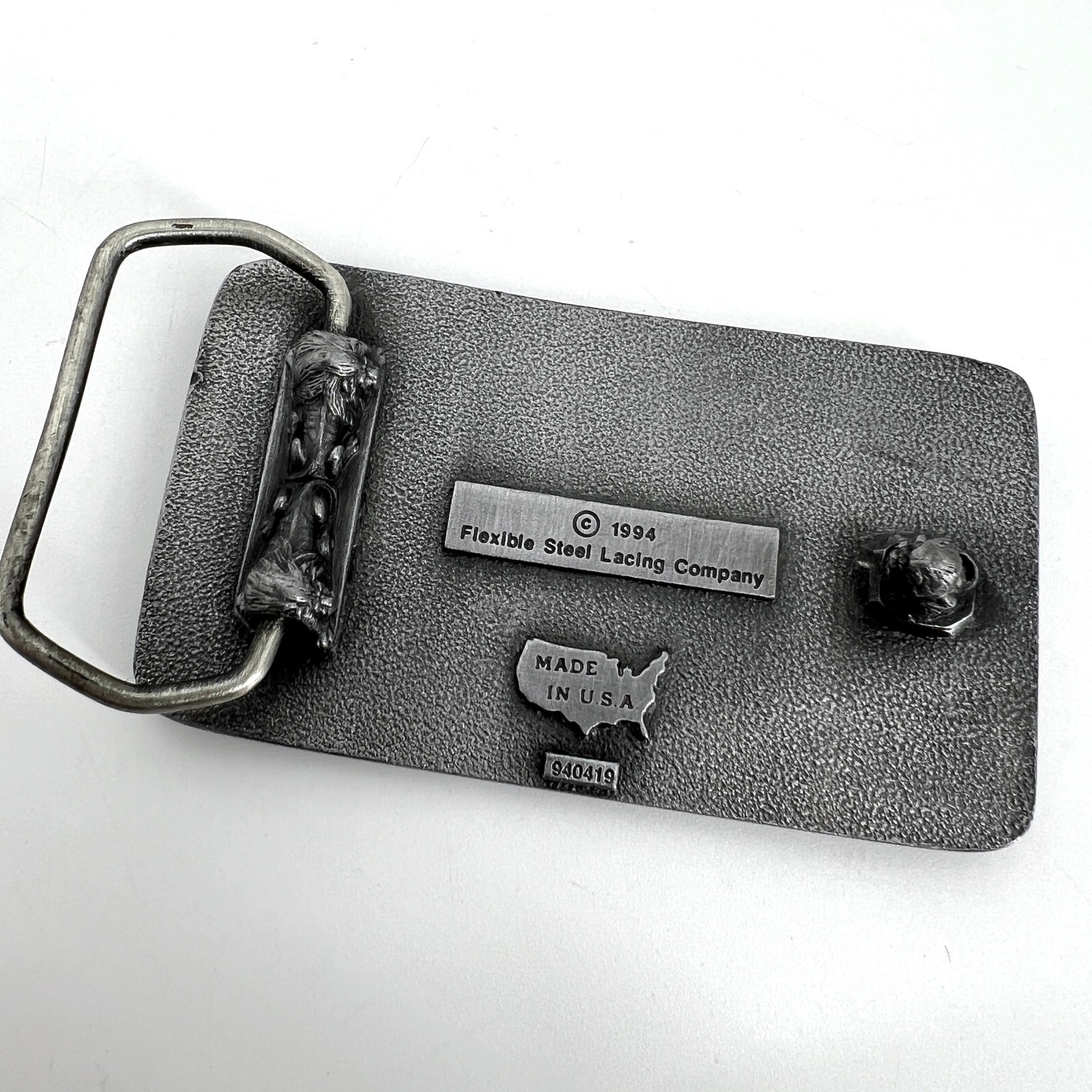 Vintage 1994 FLEXCO Flexible Steel Lacing Company USA Belt Buckle 2&Prime;x3&Prime;