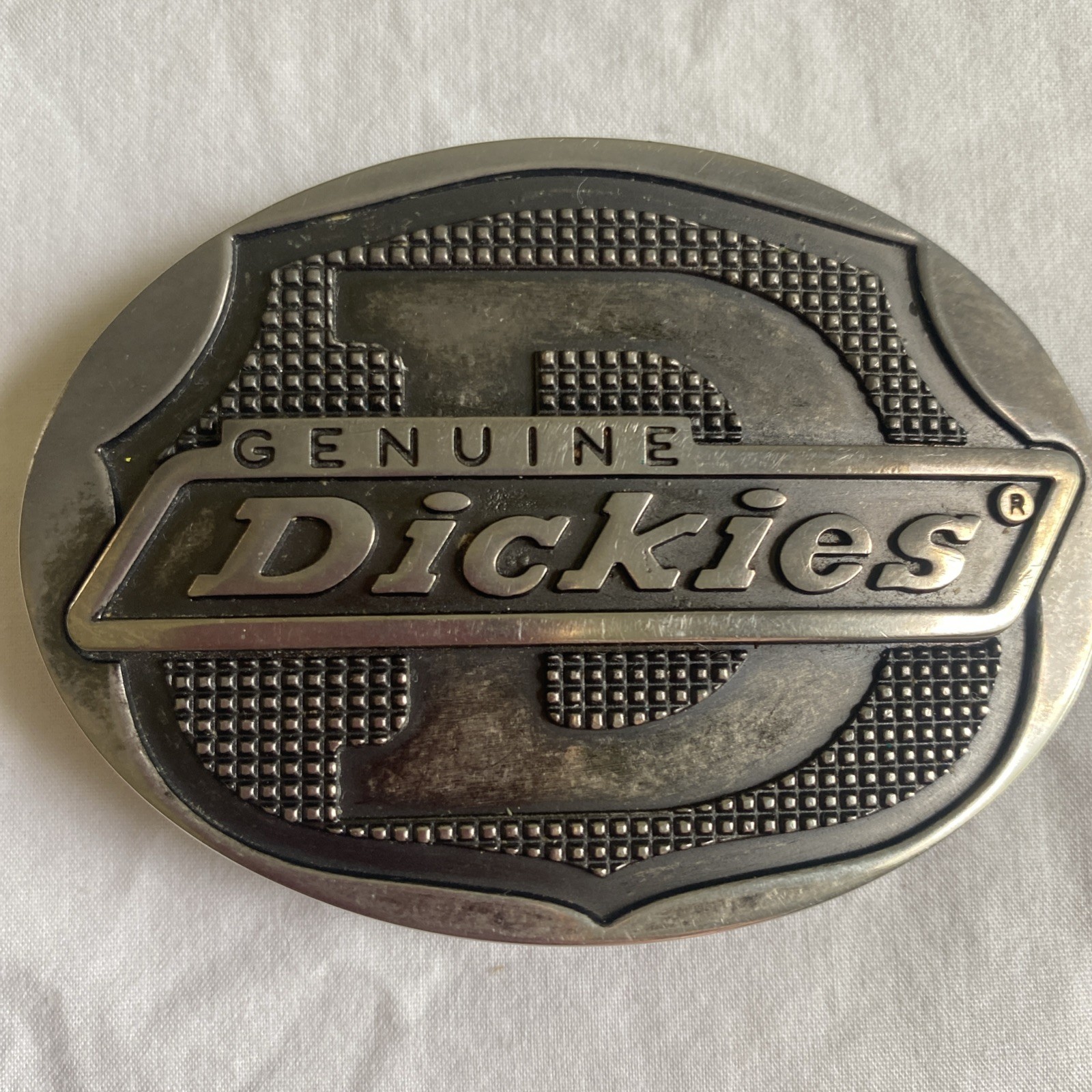 Genuine Dickies Raised Lettering Company Logo Metal Color Belt Buckle