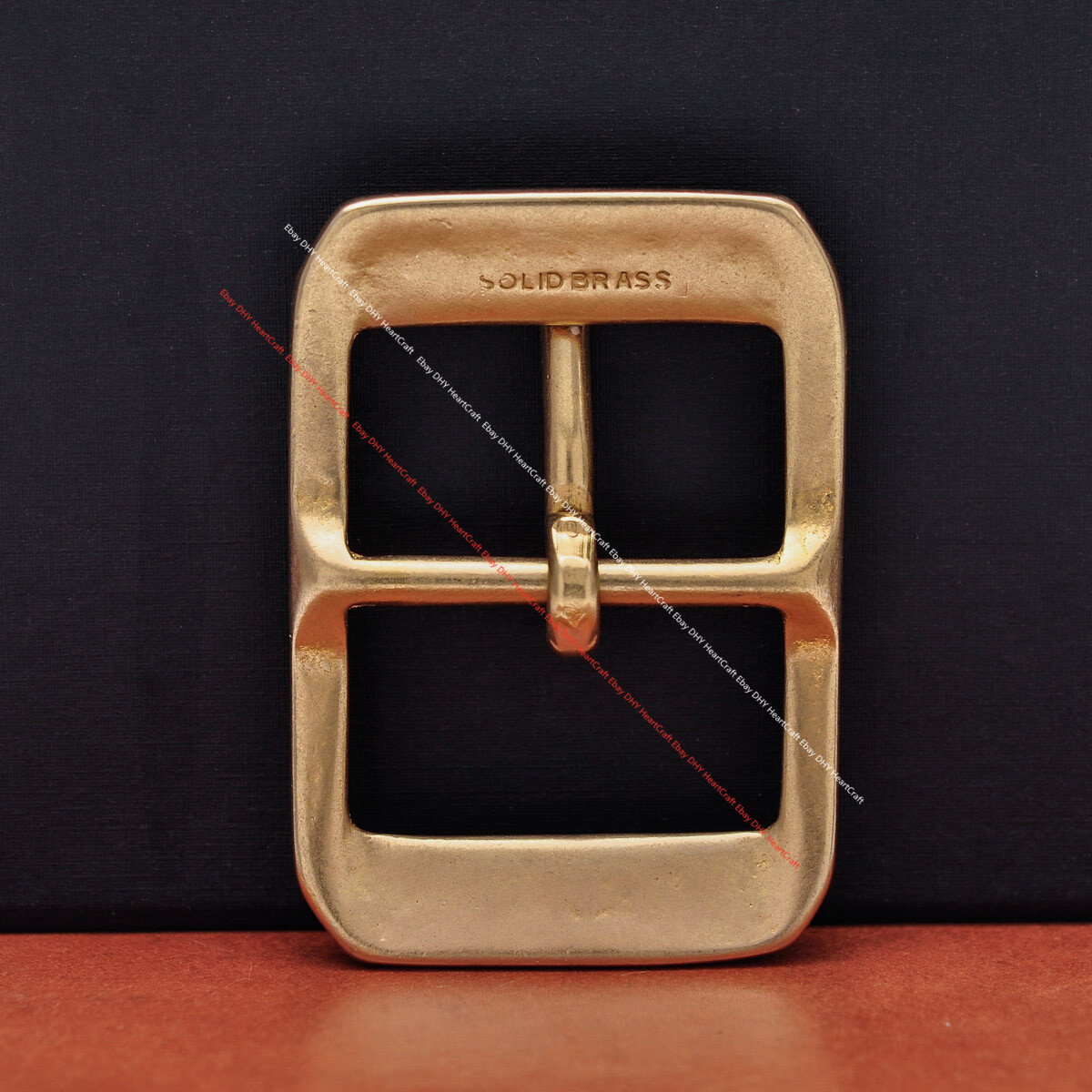 Heavy Duty Real Solid Brass Center Bar Pin Belt Buckle Fits 40mm Leather Strap