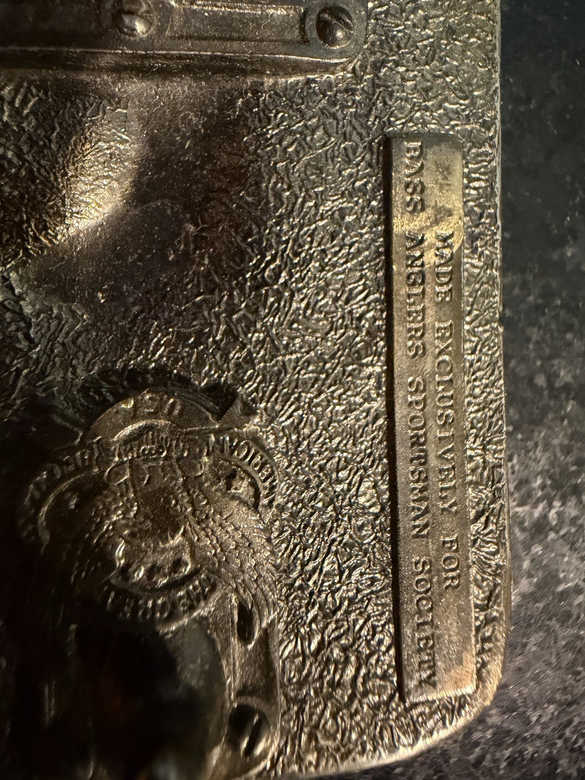 Vintage 1988 Bass Anglers Sportsman Society Brass Belt Buckle. USA