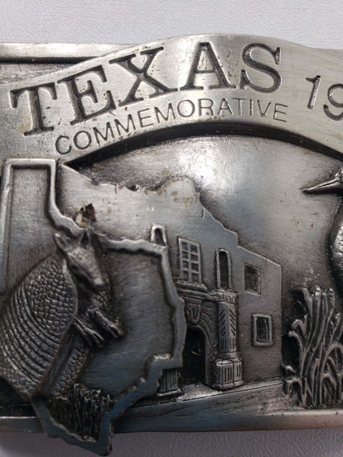 1984 Texas Commemorative Belt Buckle Limited Edition #1326/5000 Pewter Tone