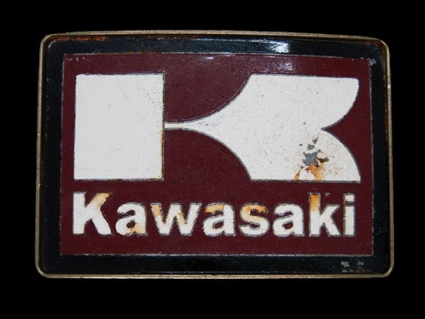 UB13153 REALLY COOL **KAWASAKI** MOTORCYCLES ADVERTISEMENT BELT BUCKLE