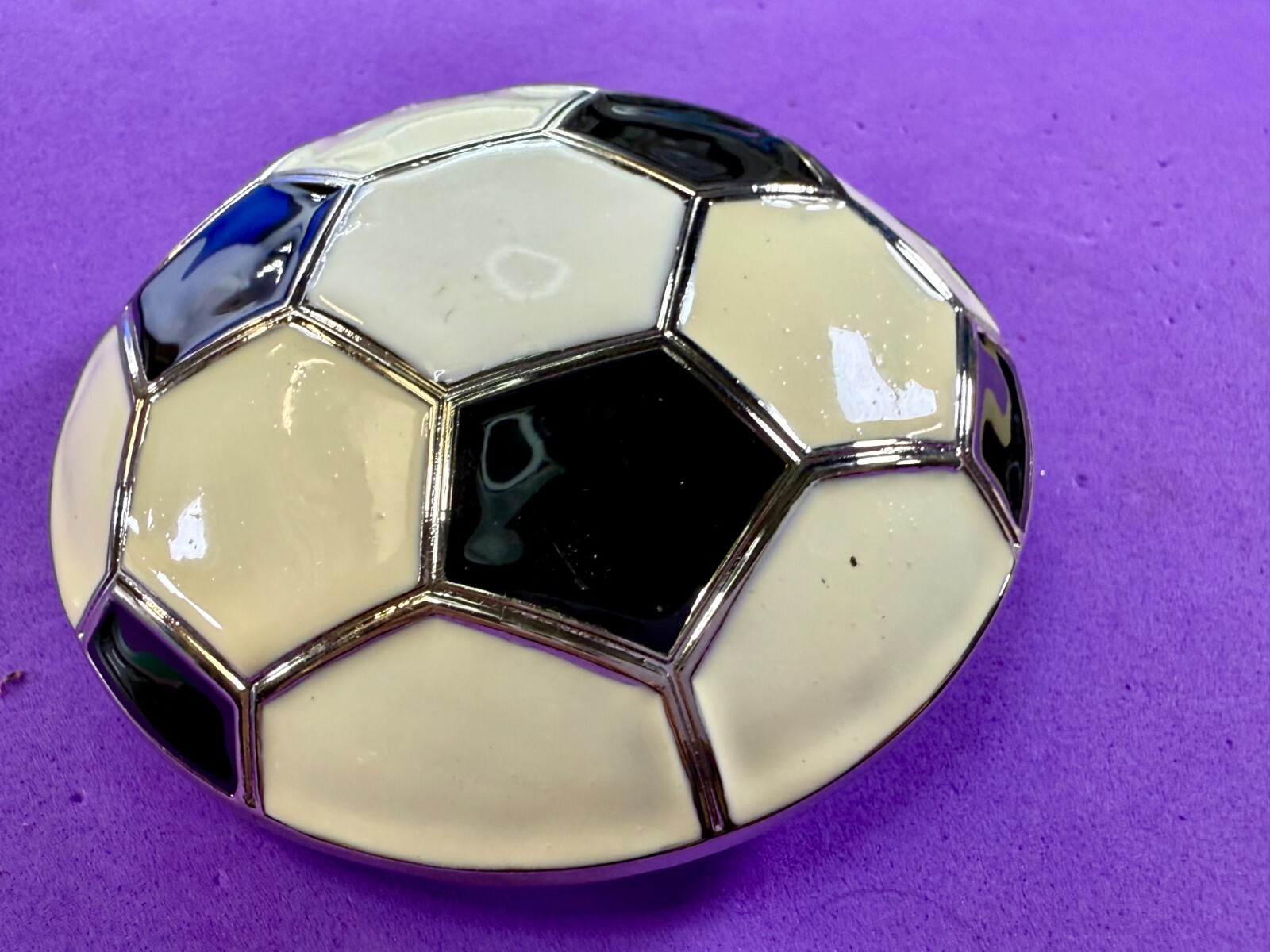 Soccer Foot Ball Large Figural Black & White Ultimate Sport Fan Gift Belt Buckle