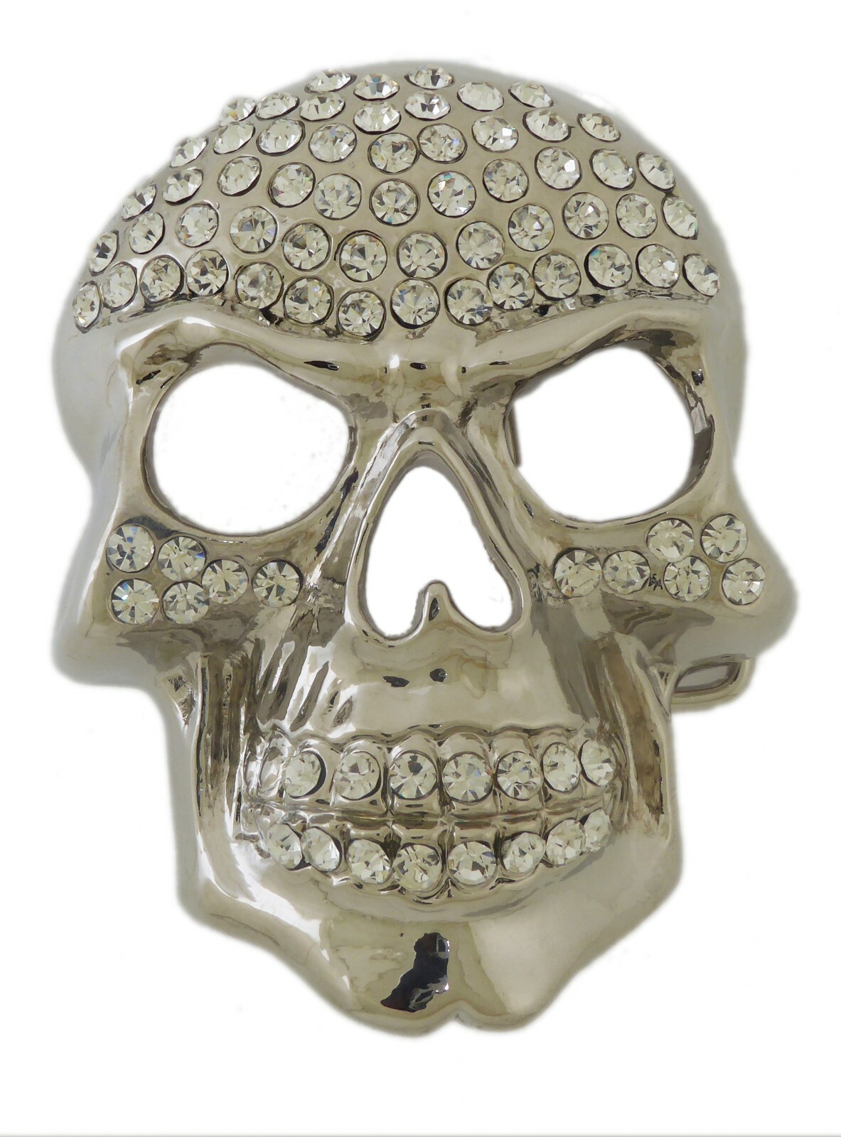 Skeleton Belt Buckle Skull Crossbones Crown Rhinestone Metal Fashion Mens Womens