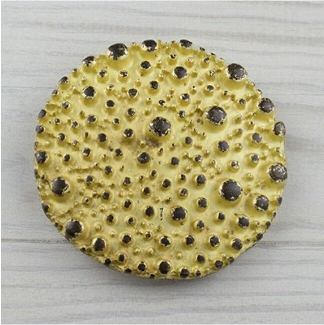 Belt Buckle Dark Bronze Bubble Texture Round Gothic Industrial Style