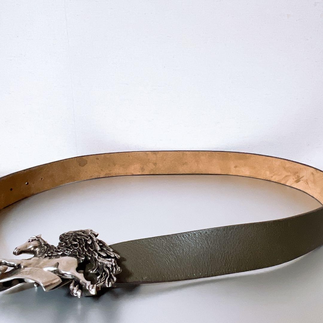 GUCCI Pegasus Buckle Belt Leather Men&rsquo;s fashion Accessories Belt Used From Japan