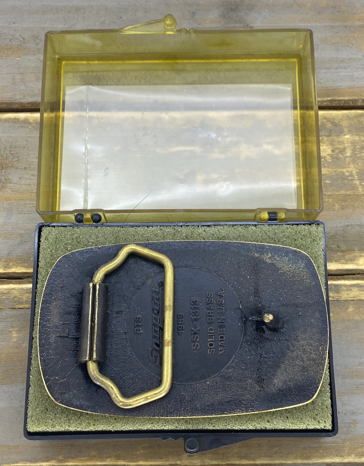 VTG Snap On Tools Solid Brass Box Truck Drivin Proud Belt Buckle BTS Mechanic