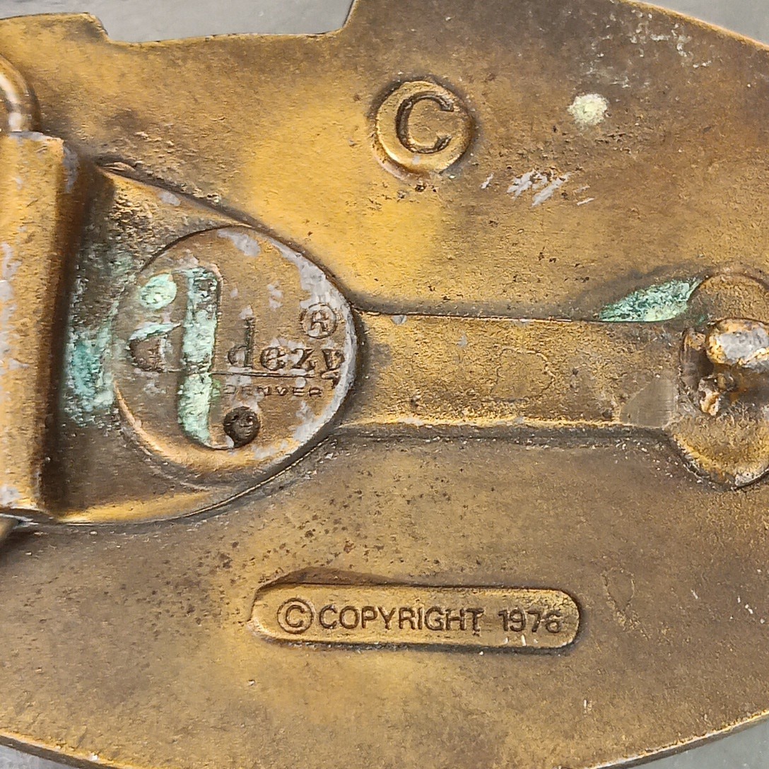 1976 Dezy Denver Rocky MountainHigh Washington Belt Buckle Made In USA