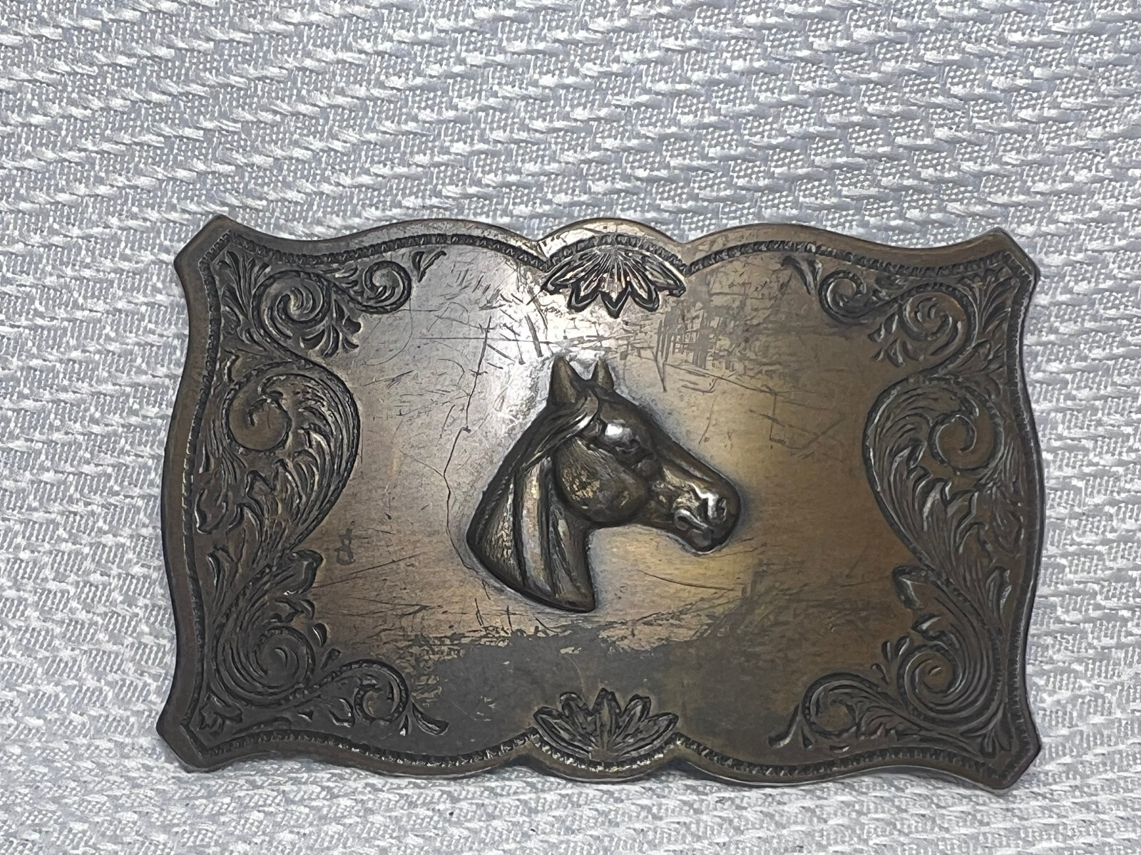 Vtg Outdoorsman Hunter Animal Themed Belt Buckle Lot Of 3 Deer Steer & Horse