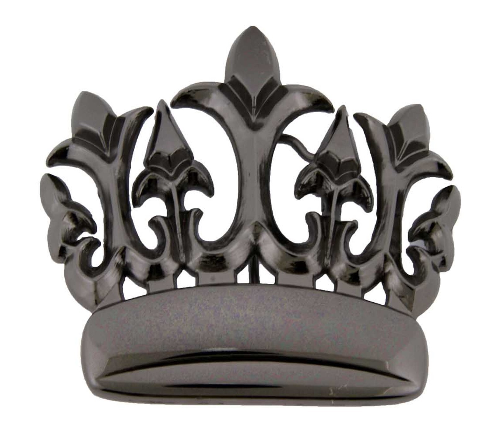 Crown Belt Buckle Gunmetal Gray Western Cowboy Cowgirl Rodeo Rock Rebel Fashion