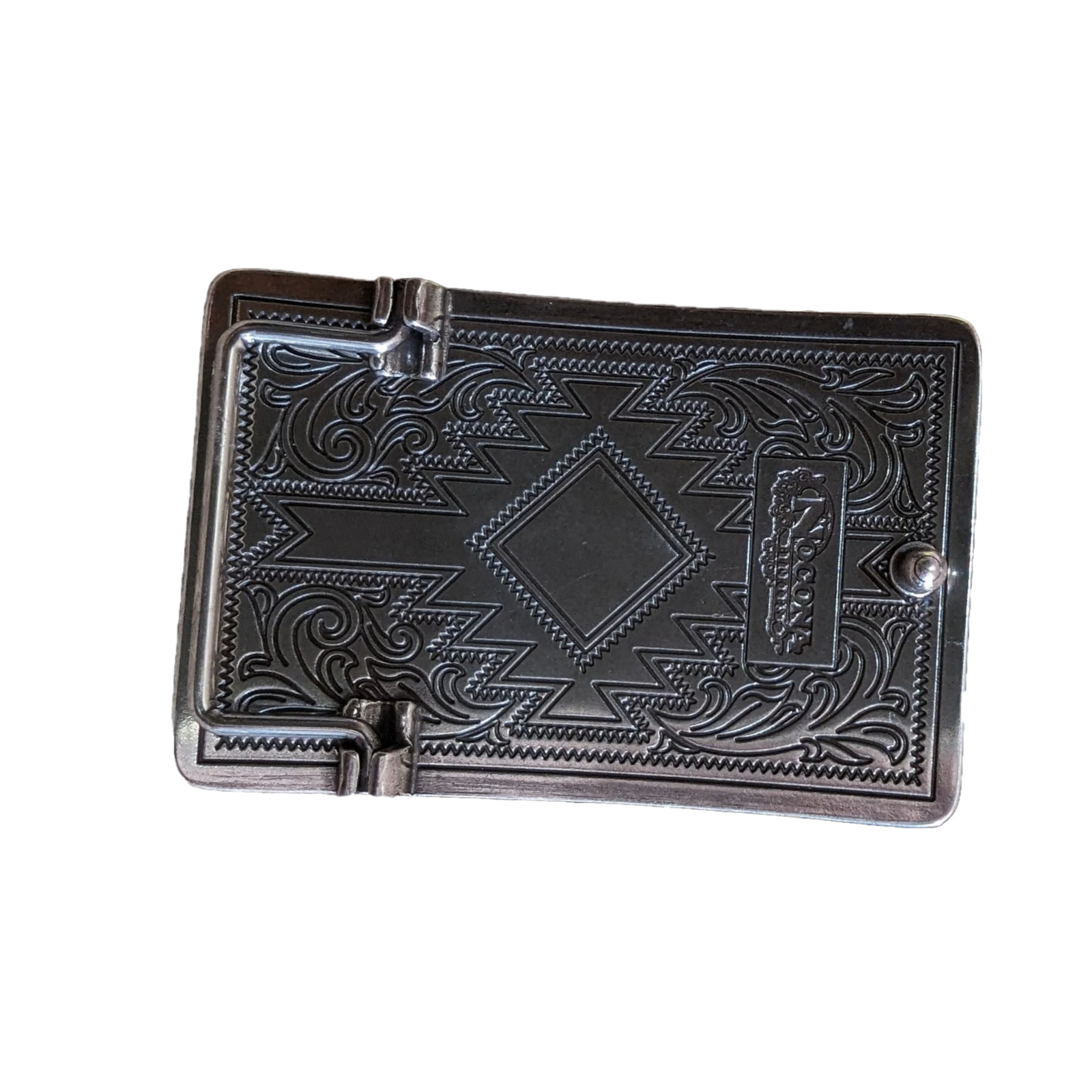 Blazin Roxx Turquoise Diamond Antique Silver Square Belt Buckle 37904