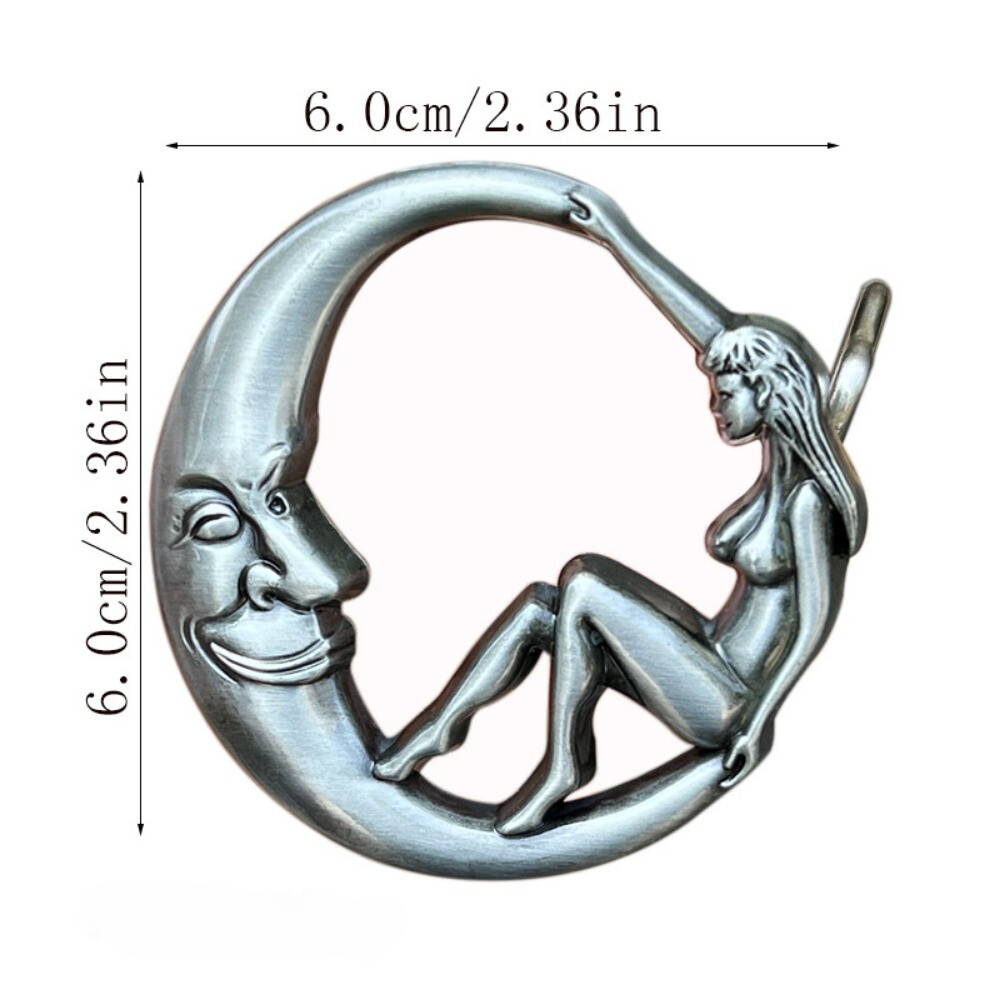 Moon and Beauty Western Cowboy Belt Buckle for Men & Women Rodeo Casual Wear