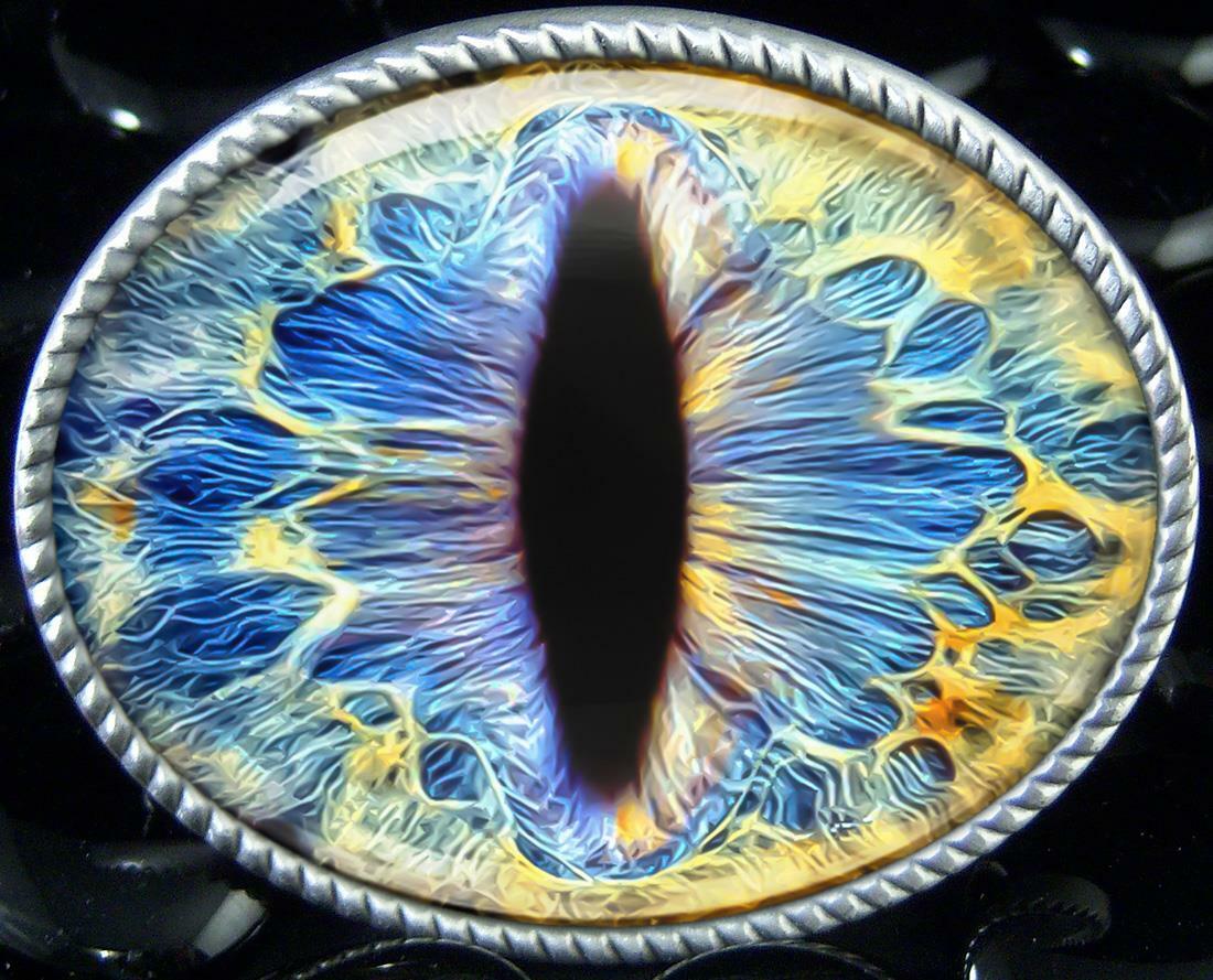 Blue Cat Eyeball Belt Buckle – Animal Taxidermy Cosplay Handmade Buckle -36-E