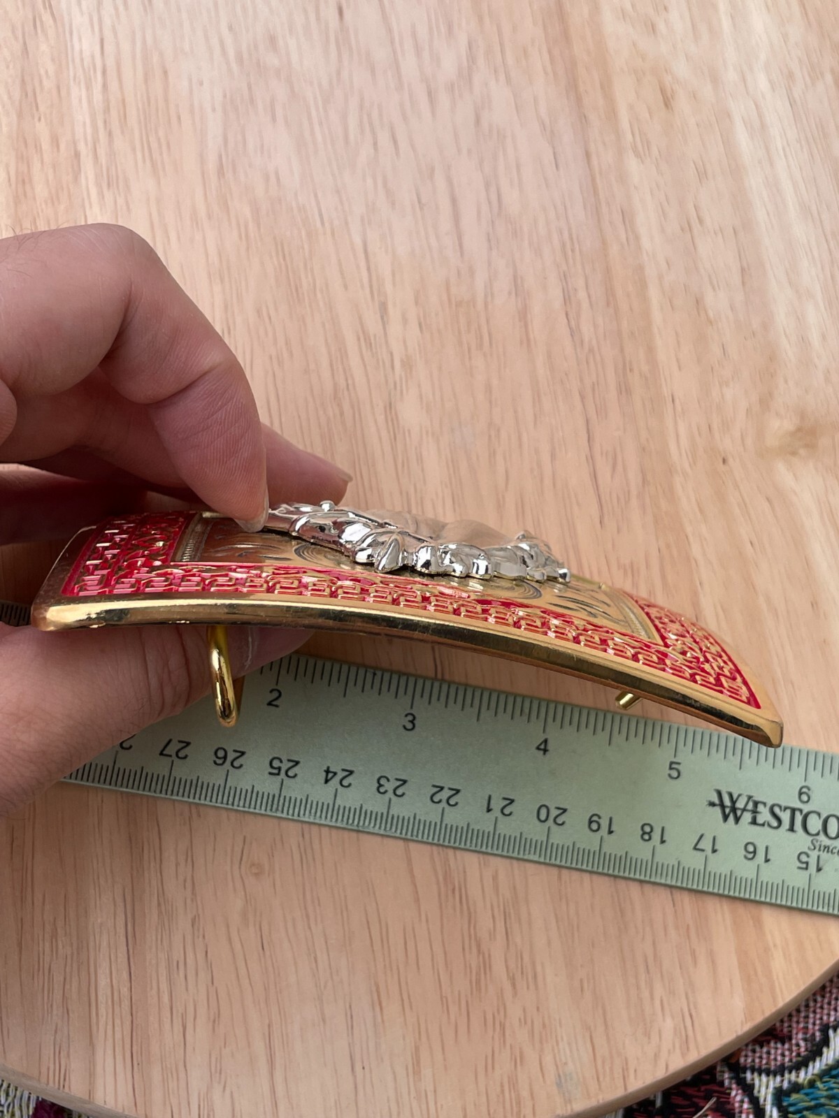 Western Buckle Gold Silver Red Horse Head Cowboy Buckle Fit 2 » Hebilla Vaquero