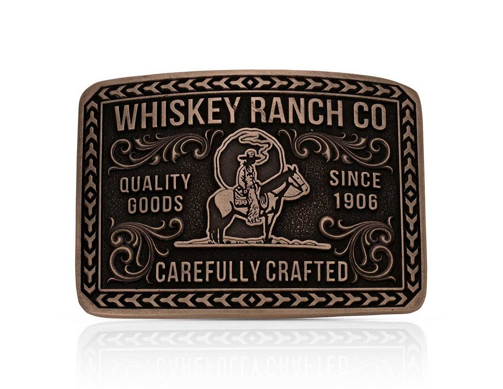 Montana Silversmiths Belt Buckle Whiskey Ranch Silver A1067WR