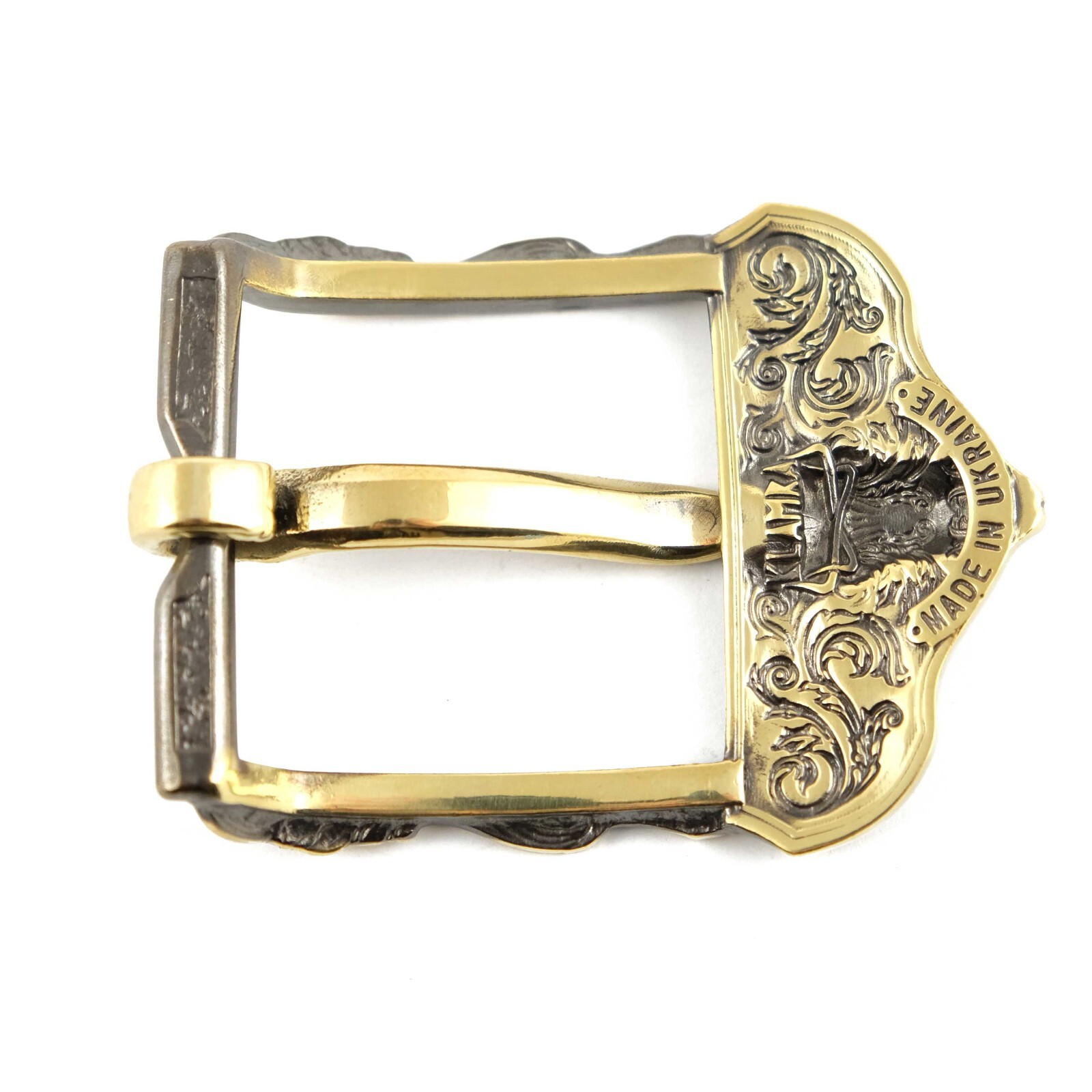 Brass belt buckle American Buffalo Skull, pin type, Bison skull belt buckle