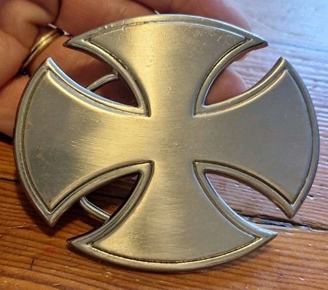 Celtic Maltese Iron Cross Religion Polished Metal Unisex Men’s Belt Buckle
