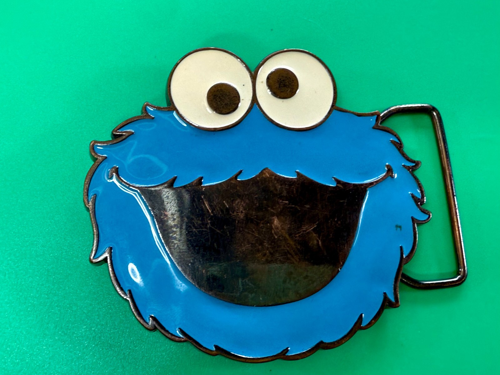 Sesame Street 2009 Cookie Monster Blue Muppet Character Belt Buckle
