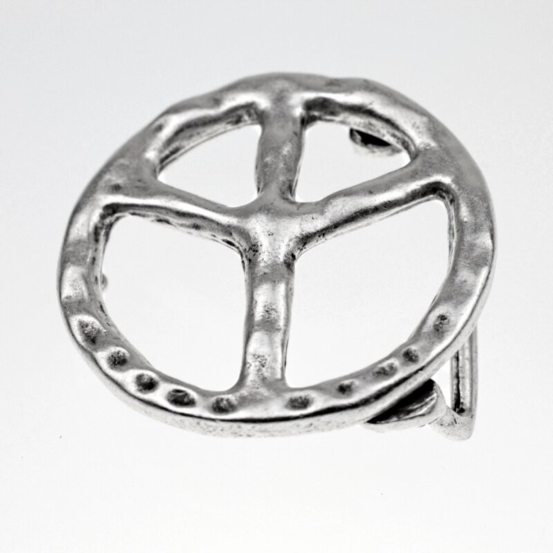 Peace Sign Belt Buckle in Antique Copper, Antique Rustic Interchangeable Buckle