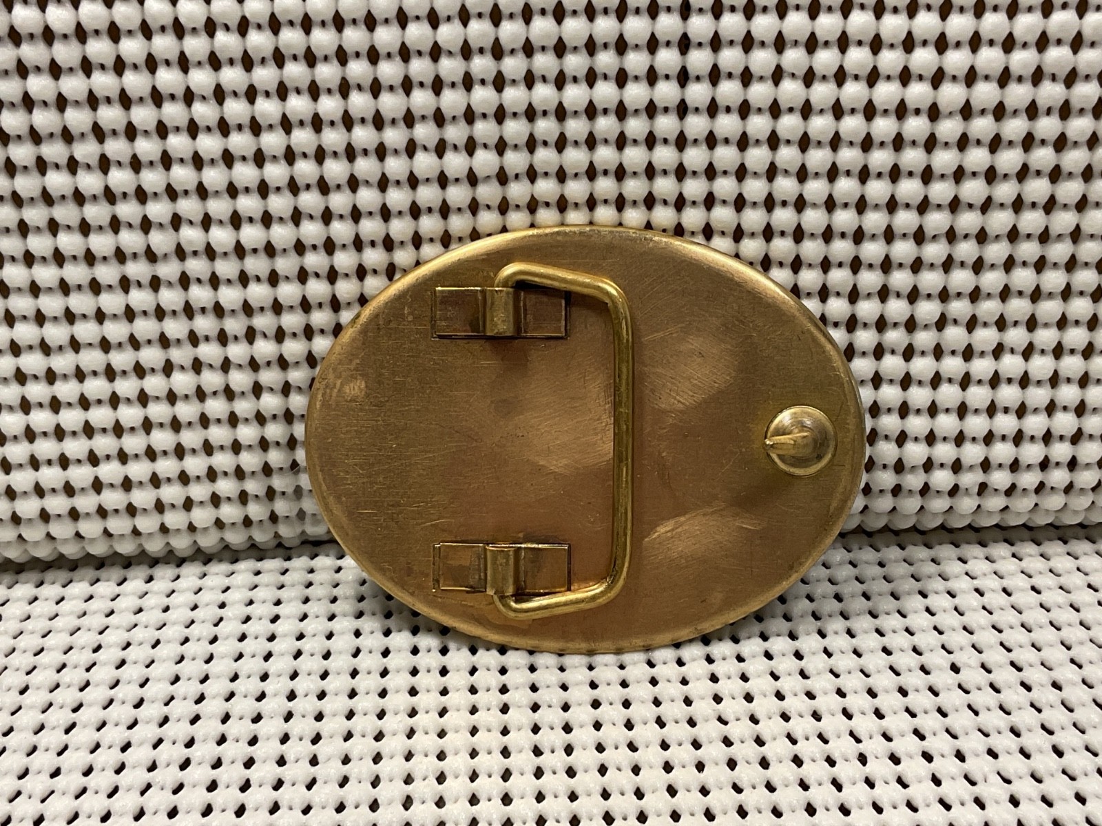 Vintage Belt Buckle – Native American and Wolf Handmade 3” Long