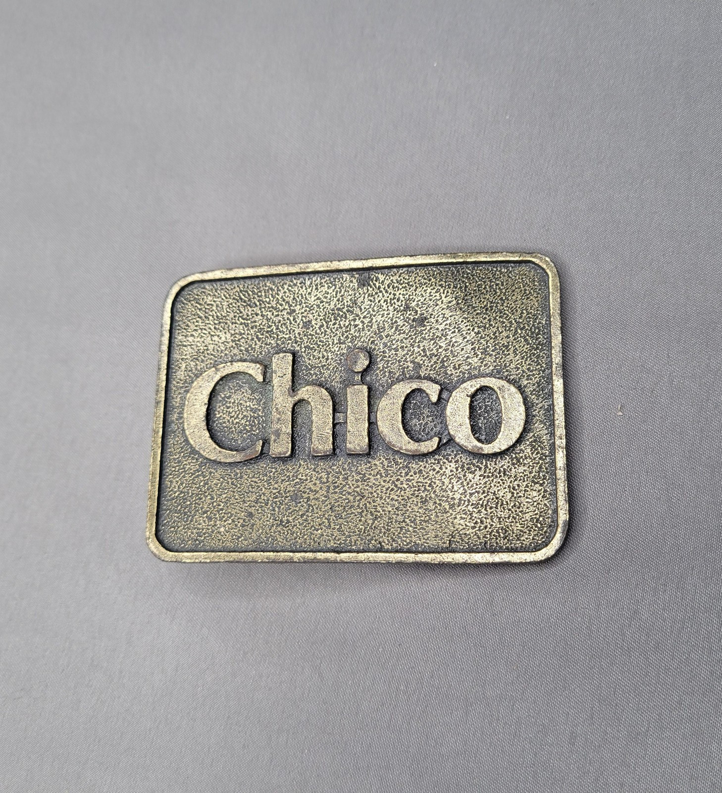 Chico Belt Buckle Mens One Size Antique Brass Tone Rectangular Western Cowboy CA