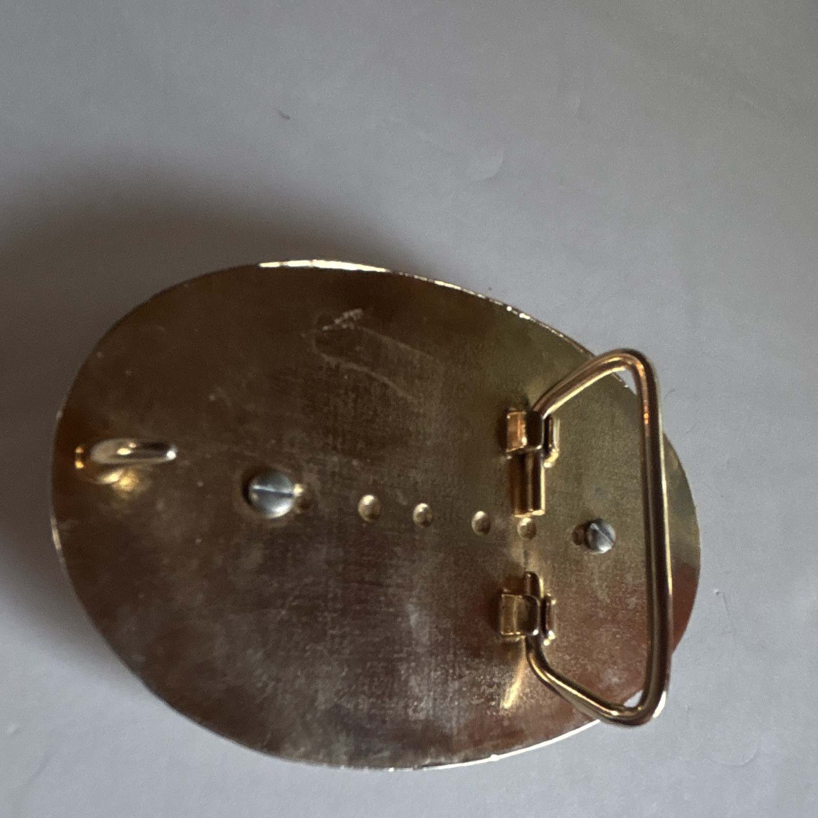 Men&rsquo;s Western Oval Gold Tone & Green Floral Metal Frame Belt Buckle 1.5 in Fit