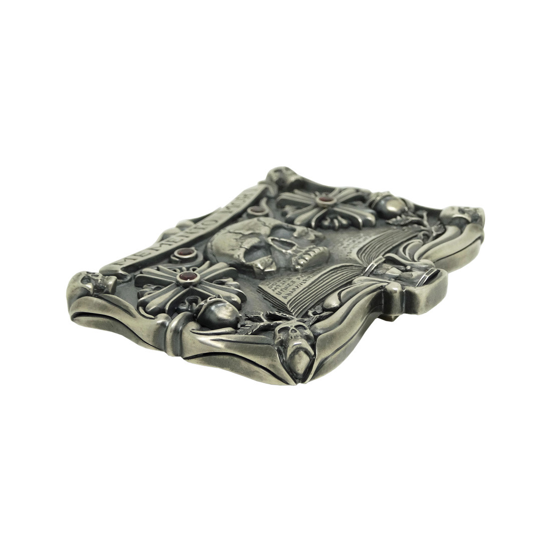 Handmade Sterling Silver Skull Mens Biker Belt Buckle Masonic мemento mori