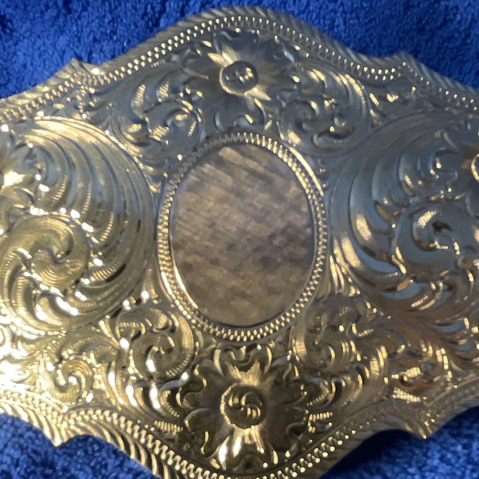 Vintage Montana Silversmiths 22K Gold Plate All Gold Western Belt Buckle Blank