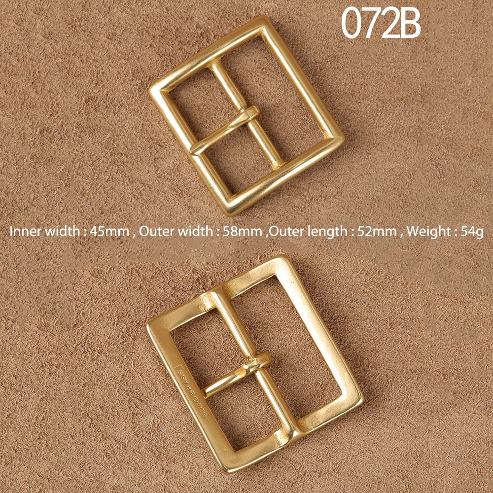 Solid Brass Pin Buckle Leather Craft DIY Belt Men Women 38mm 40mm Polished Gold