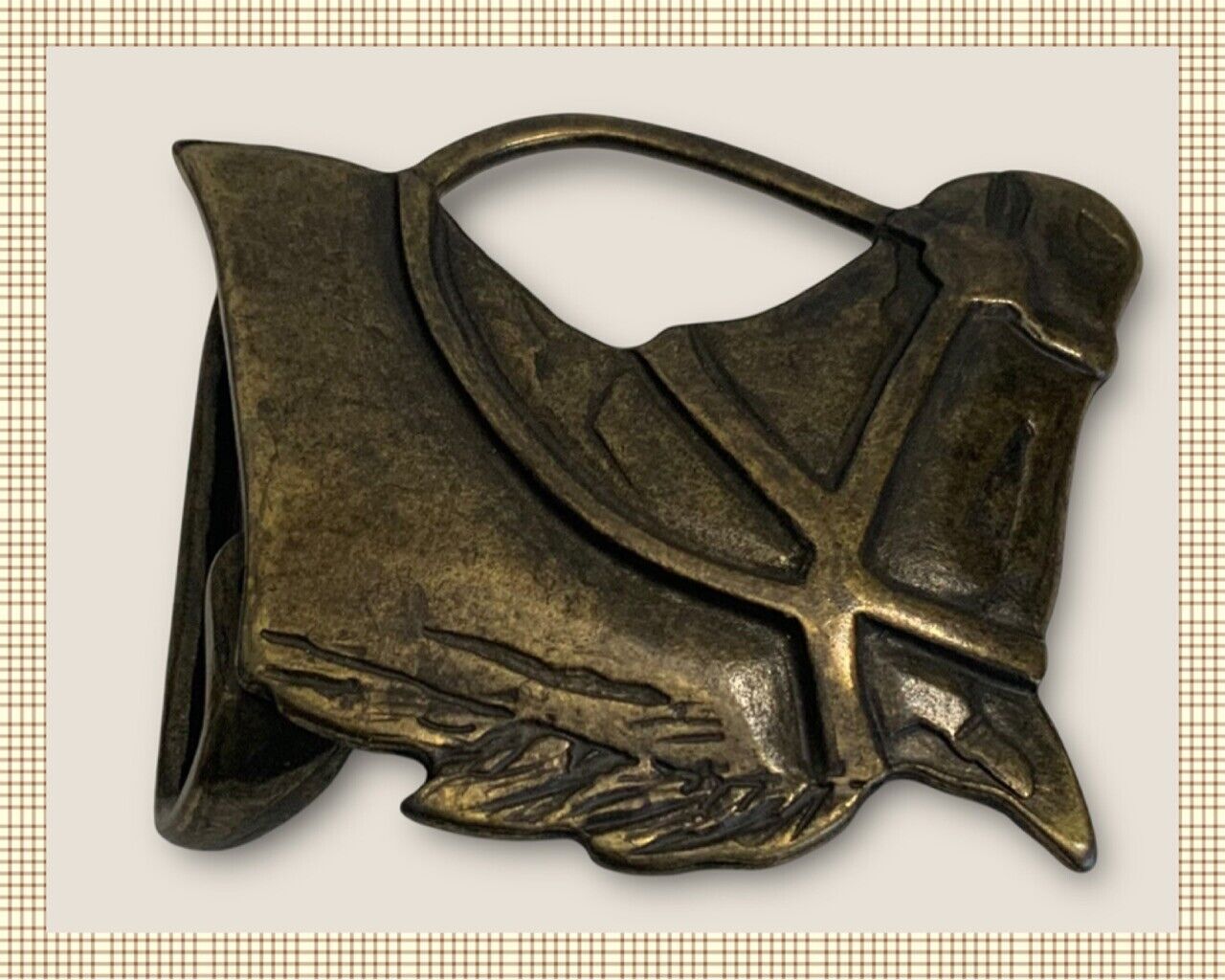 Vtg Horse Head W/Bridle Belt Buckle-Made In Italy – 2½ x 2¼” – 100% Zinc – NWT