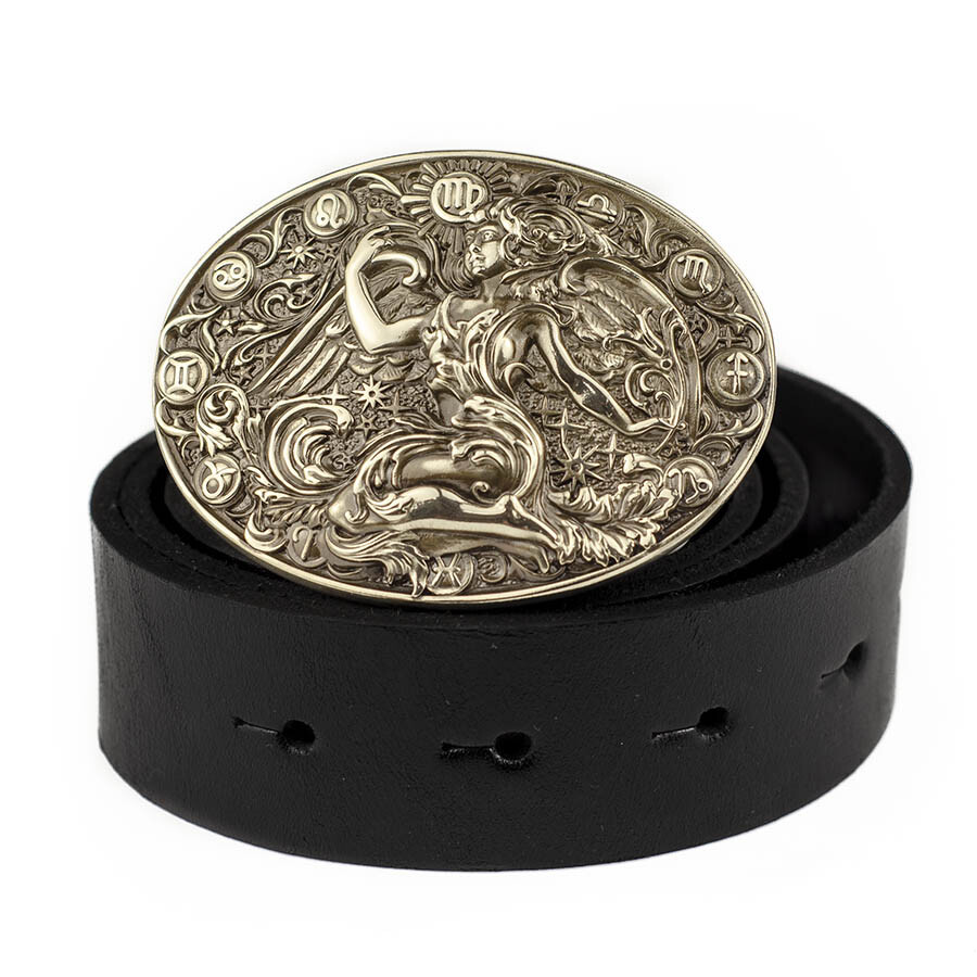 Virgo german silver buckle, Virgin Horoscope Astrological Zodiac Sign buckle