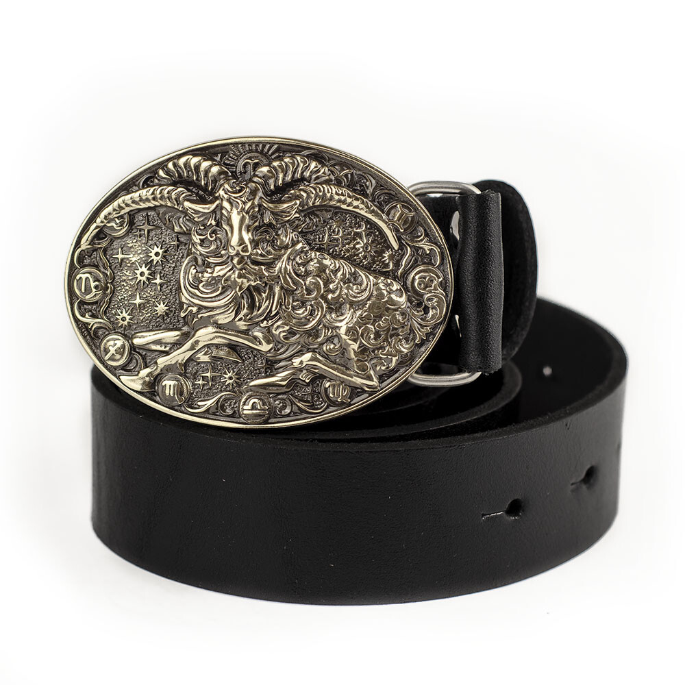 Aries german silver belt buckle, Aries ram Horoscope Astrological Zodiac Sign
