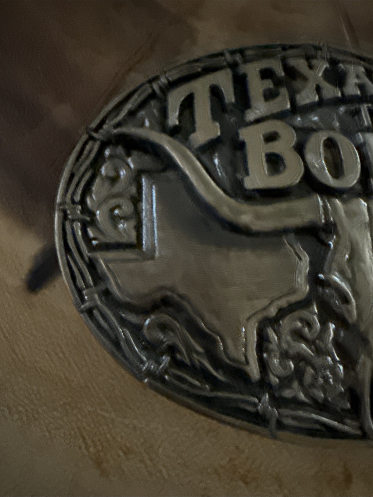 Texas To The Bone Belt Buckle Longhorn Skull Star Western Antique Gold