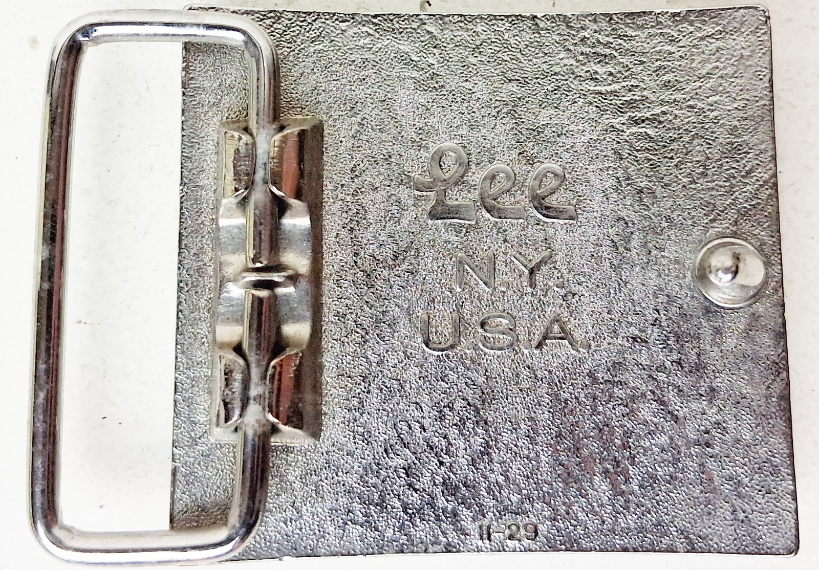 Vintage Lee Jeans L Initial Metal Belt Buckle Retro