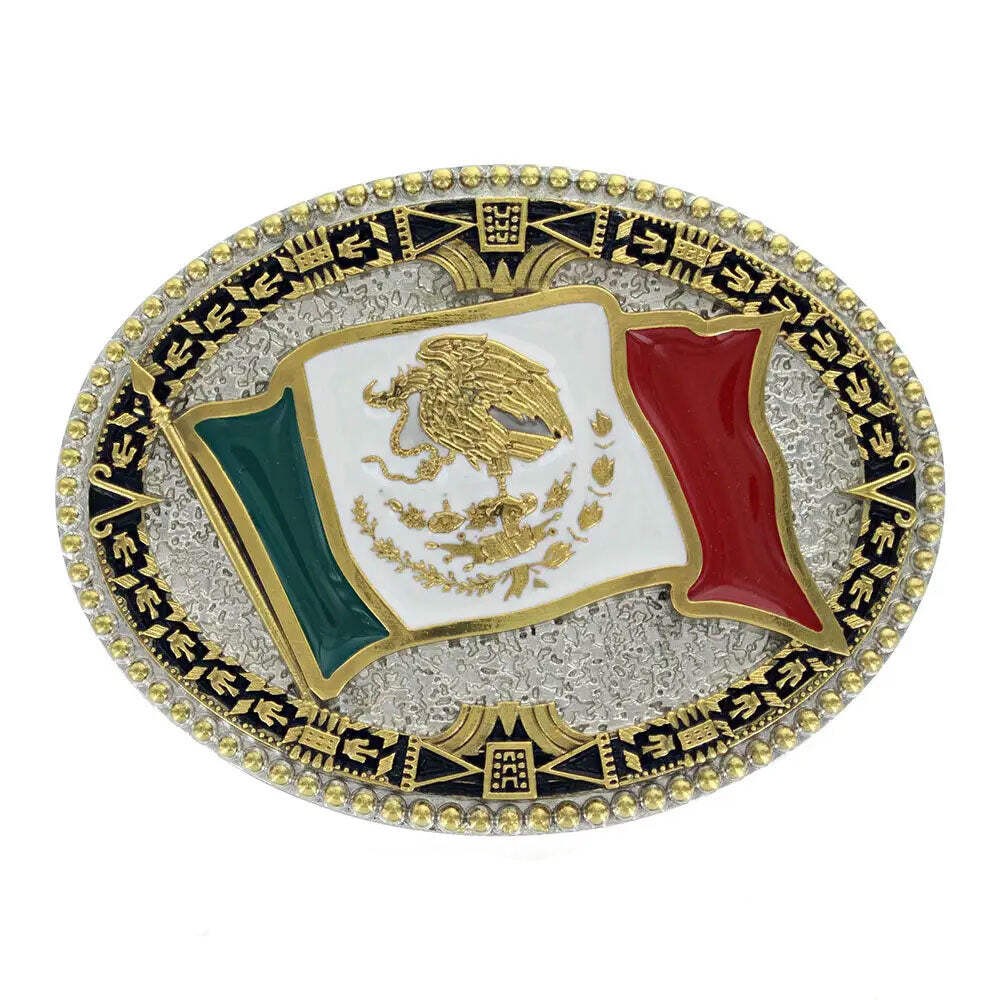 A855 Montana Silversmiths Grand Mexican Mexico Flag Attitude Belt Buckle NEW