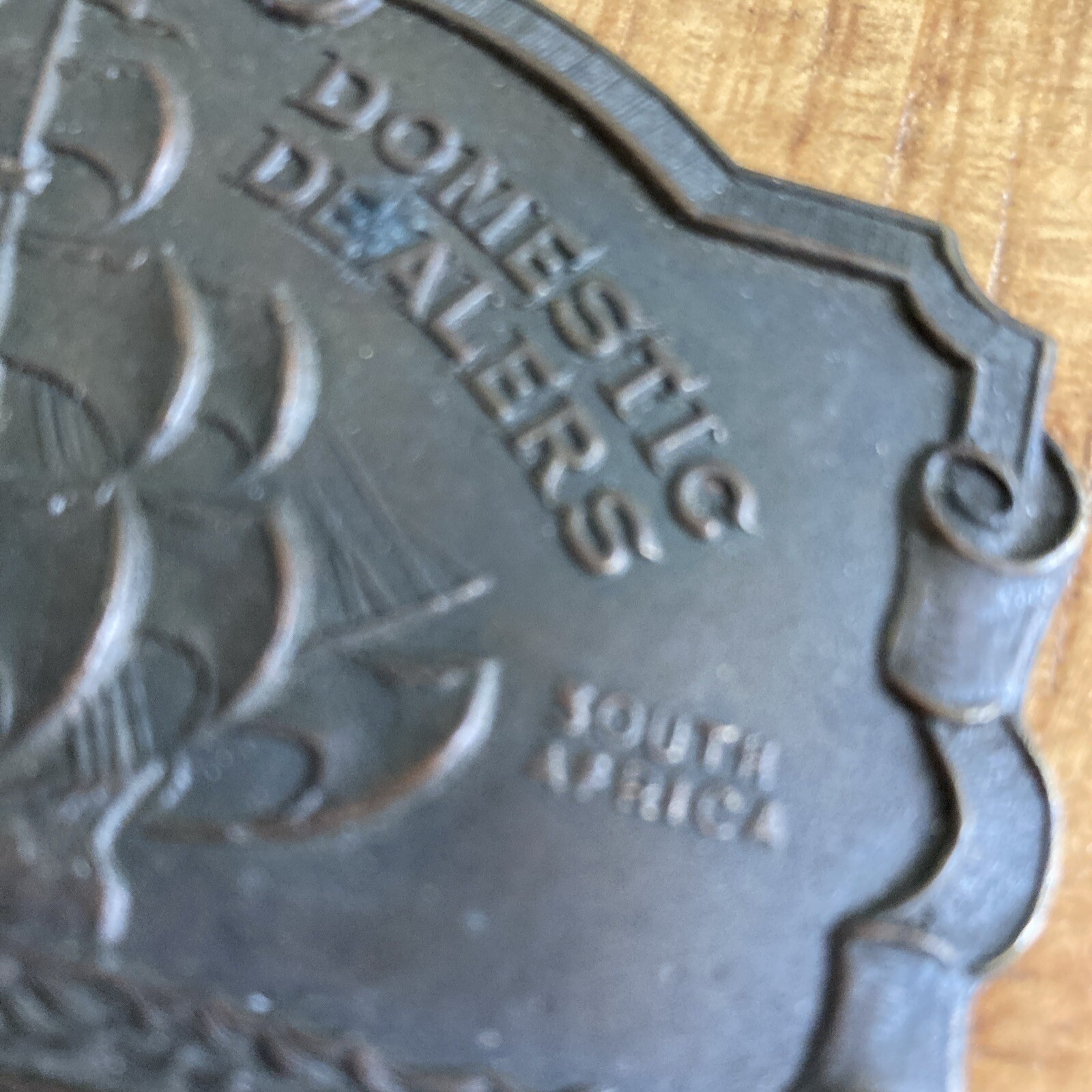Livingston Wells & Co. Sailing Ship Foreign Domestic Belt Buckle Vintage