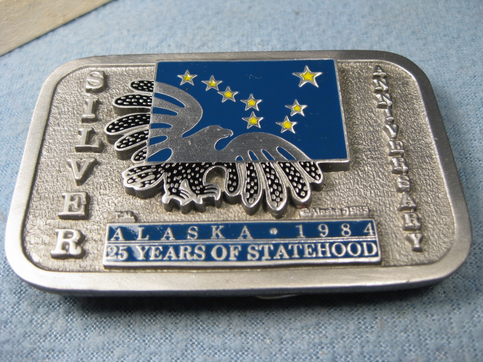 Alaska Silver 25th Anniversary 1983 Pewter 1 3/4&Prime; Belt Buckle Limited Numbered