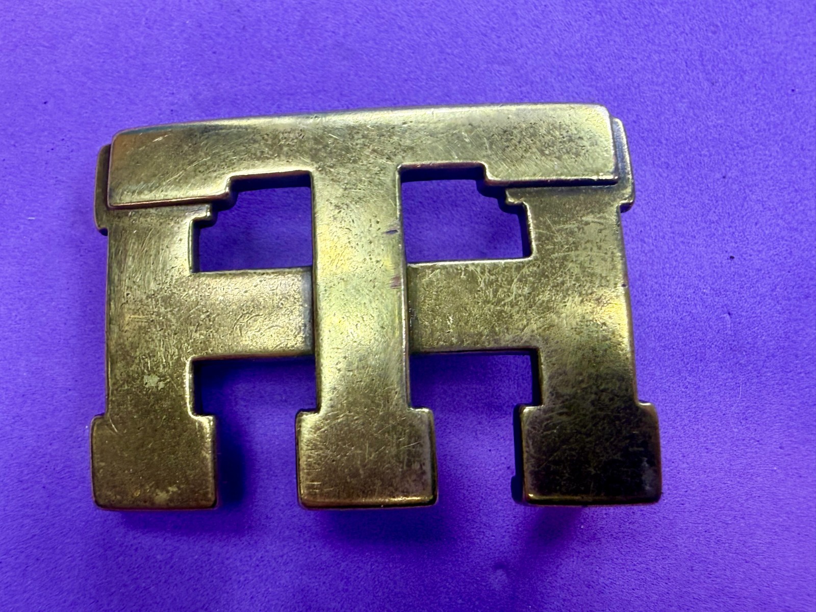Tommy Hilfiger Monogram TH American Clothing Brand Apparel BrassTone Belt Buckle
