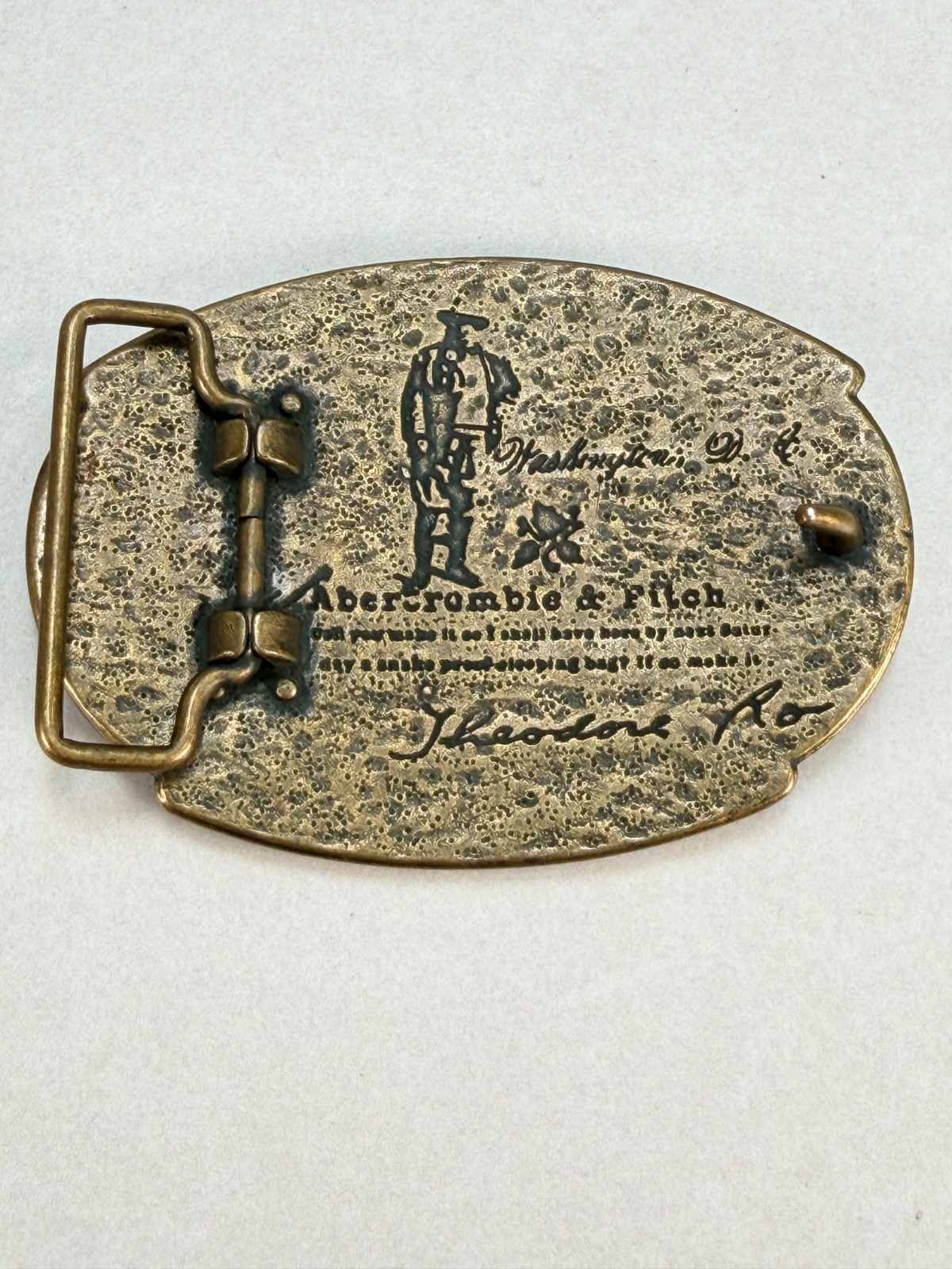 Vintage Abercrombie & Fitch Moose Belt Buckle Established 1892 Heritage