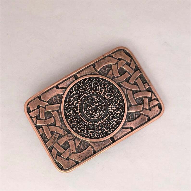 Muslim Amulet Talisman for Good Luck Symbol Buckle for Belt Arabic Belt Close