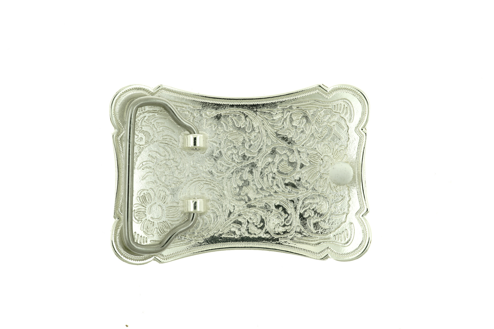 Double Color Western Flower Pattern Cowboy Cowgirl Solid Brass Metal Belt Buckle